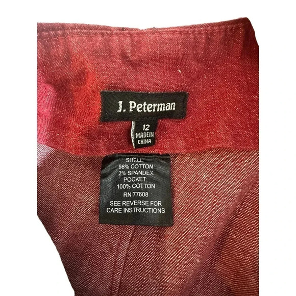 J. Peterman Women's Red Straight Leg Chino Pant Size 12 - Picture 4 of 5